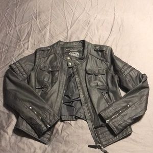 BLANC NOIR Waxed cotton motorcycle jacket